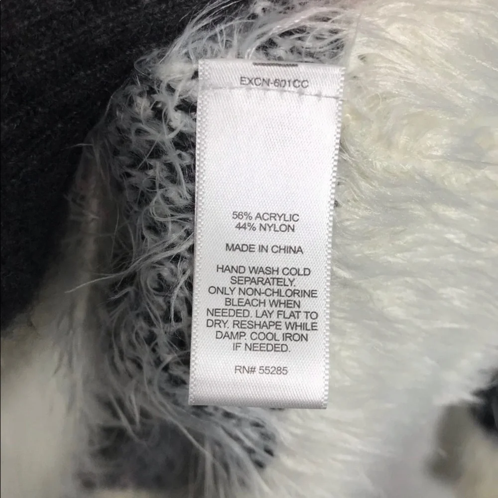 Express Fuzzy Sweater Black White M
